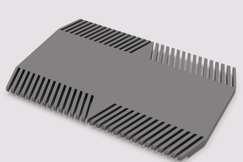Kühlkörper aus Aluminium für effiziente Wärmeableitung in elektronischen Geräten und Computern.