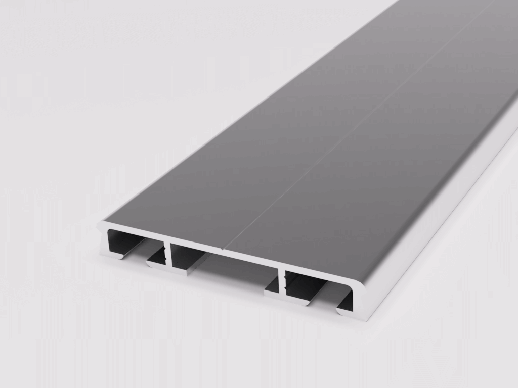 Aluminium-T-Profil für Terrassenbelag, robust und langlebig, perfekte Lösung für Outdoor-Konstruktionen.