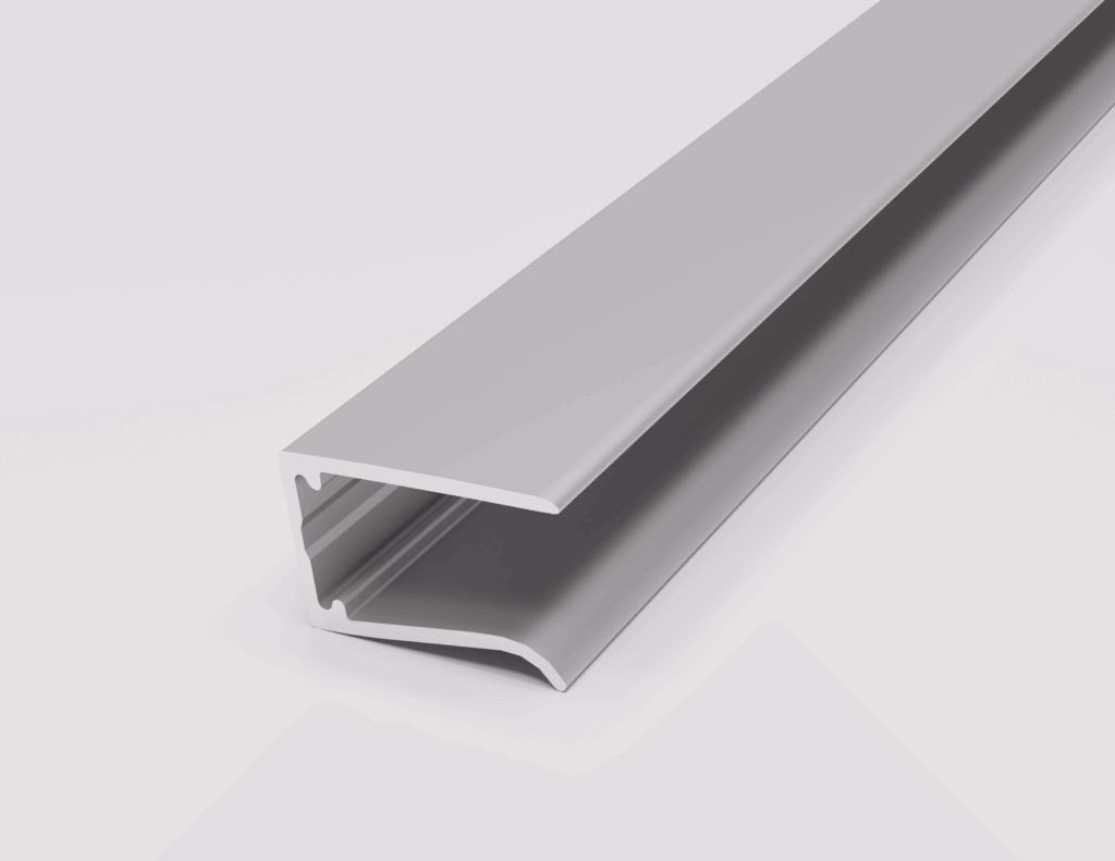 Aluminiumprofil in Nahaufnahme für den industriellen Einsatz, modern und langlebig.