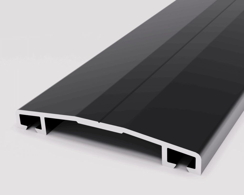 Schwarzes Aluminiumprofil für LED-Lichtleisten, ideal zur stilvollen und effizienten Raumbeleuchtung.