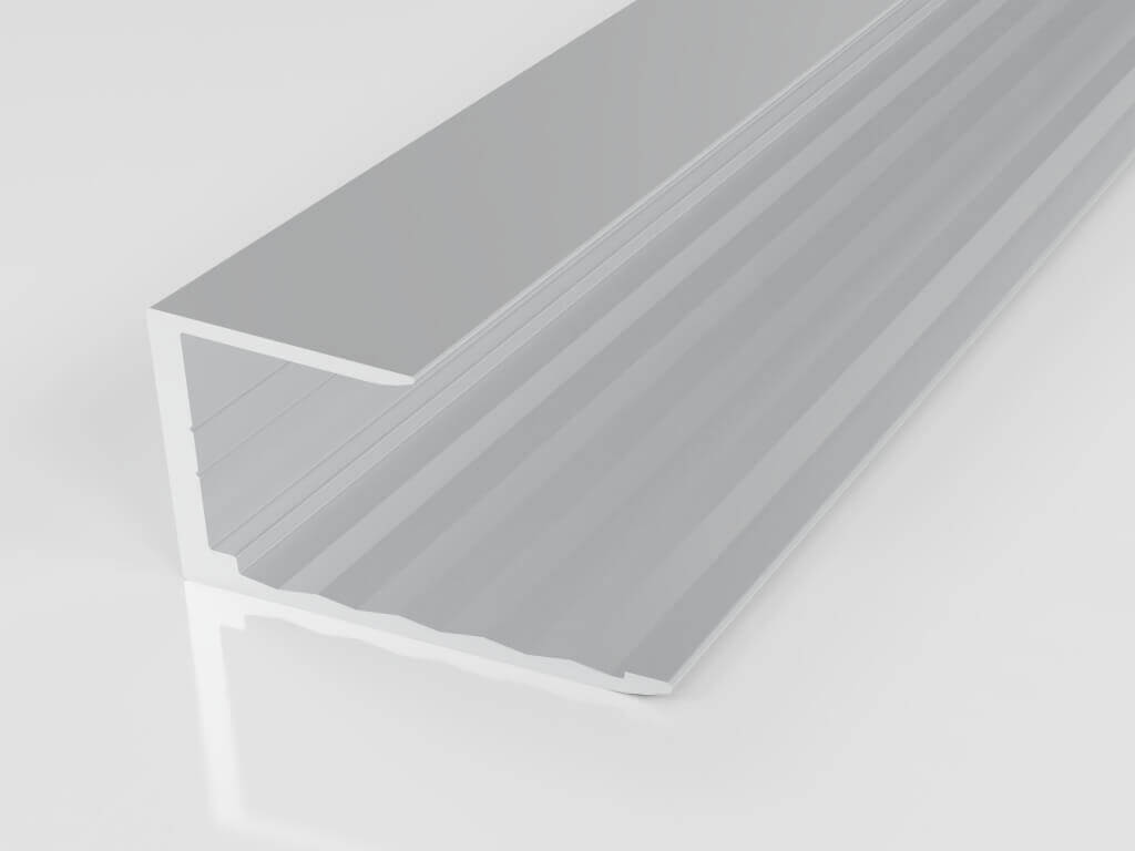 Aluminiumprofil mit U-förmigem Querschnitt, geeignet für Bau- und Konstruktionsprojekte.
