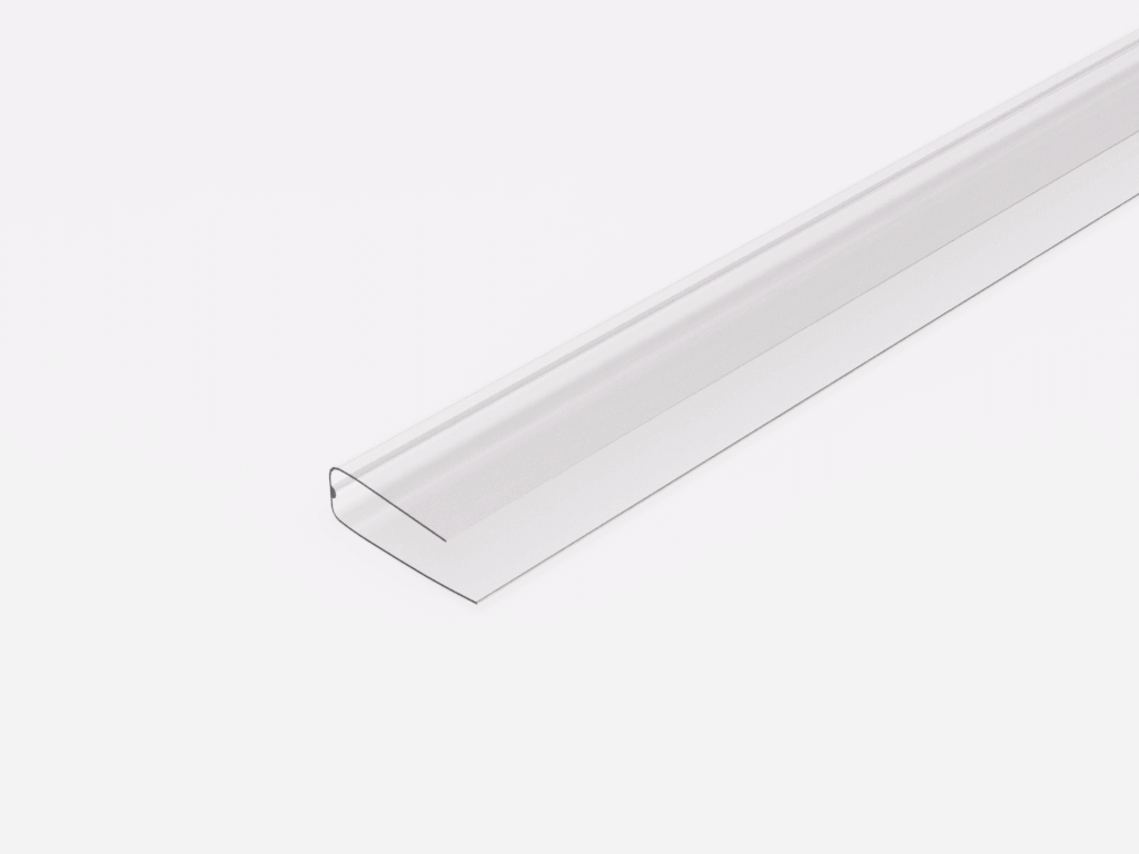 Transparente PVC-Kantenschutzleiste für Möbelkanten, ideal für sicheren Schutz und stilvolle Akzente.